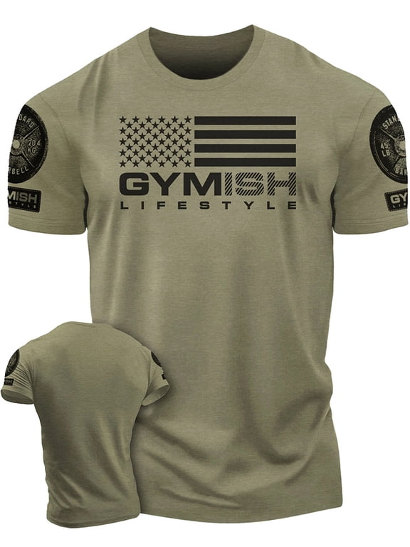 Men's Skull Lift Heavy Gym T-Shirt, Motivational Graphic Tee, Heavy Duty Cotton Beast Mode Fitness Shirt, Bodybuilding Powerlifting Weightlifting T-Shirt Short Sleeve Active Workout Top