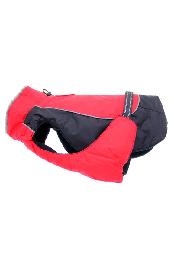 alpine all-weather dog coat - red & black (xs (10"-13" girth; 7"-10" neck))