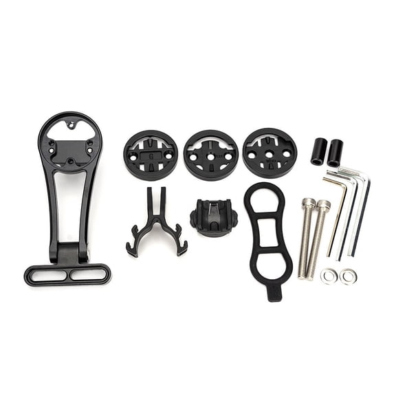 aluminum Alloy Bike Computer Mount Bracket, Adjustable Angle Cycling GPS Holder for Garmin for BRYTON for WAHOO for CATEYE, Lightweight Secure Fit with Adapters and Screws Included, Black