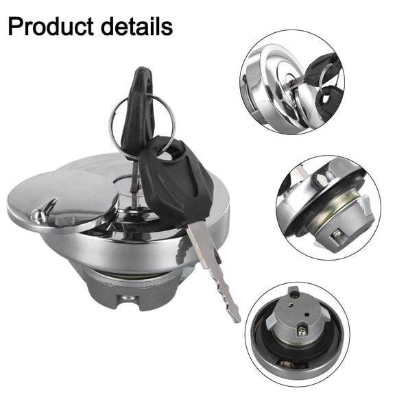 aluminum Alloy Fuel Gas Tank Cap Lock Set With Keys Secure Fit Sturdy Construction OEM Specification Enhanced Appearance For DragStar V-Star XVS650 950 1100 69X40MM Silver Reliable