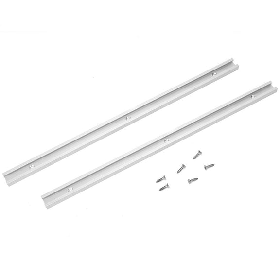 aluminum Alloy T-Slot Track Miter Jig Fixture for Router Table, 400mm Woodworking Guide Rail with Pre-Drilled Holes, for1/4 Inch and 5/16 Inch T-Bolts