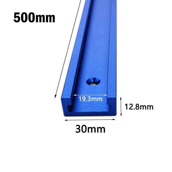aluminum Alloy T-Track Slot Miter Bar Slider For Router Table, Tablesaw And Bandsaw Woodworking Jig Fixture With T-Slot, Blue, 100-500mm Optional Length(500mm)