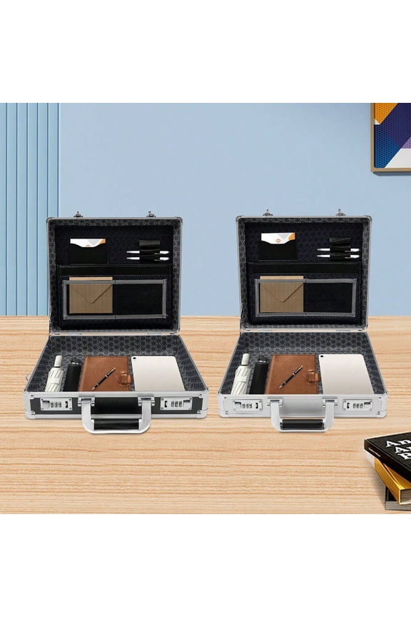 aluminum briefcasehard shell briefcaselocking document casemetal security portfoliobusiness laptop hard caseportable lock box for documents