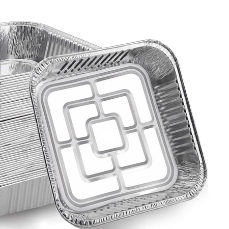 Behome 30 Pack Aluminum Pans, 8x8 Square Disposable Aluminum Baking Cake Pans, Heavy Duty Aluminum Roasting Trays for Baking, Cooking Food