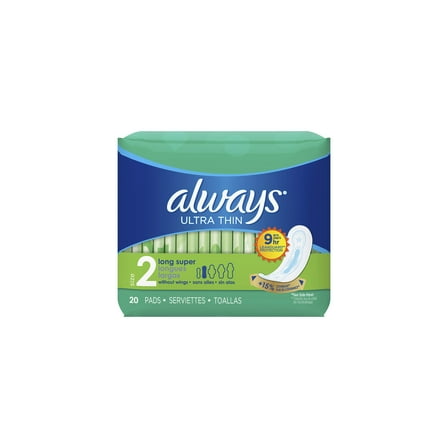 always Ultra Thin Long Super Pads 20-Count (Pack of 5)
