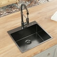 thumbnail image 1 of alwenusa 25 Inch Gunmetal Black Stainless Steel 25x22 Rectangle Drop-in Sink, 1 of 8