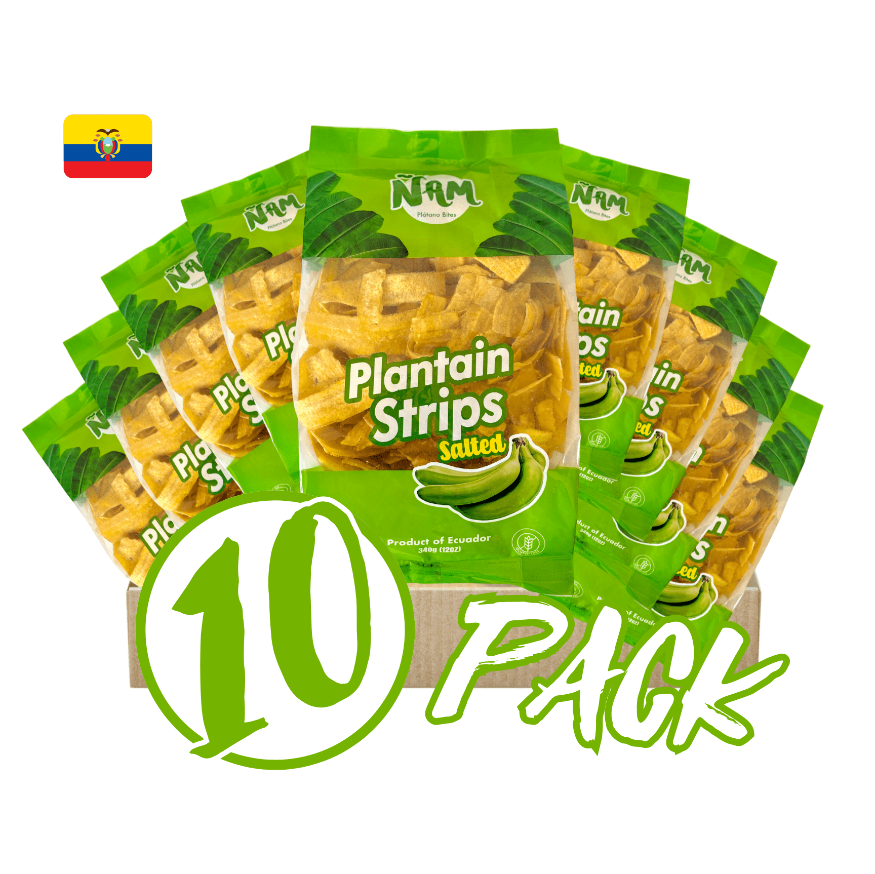 Nam Plantain Strips, 10 Pack Box, 12oz, Healthy Snacks, No Trans Fat ...