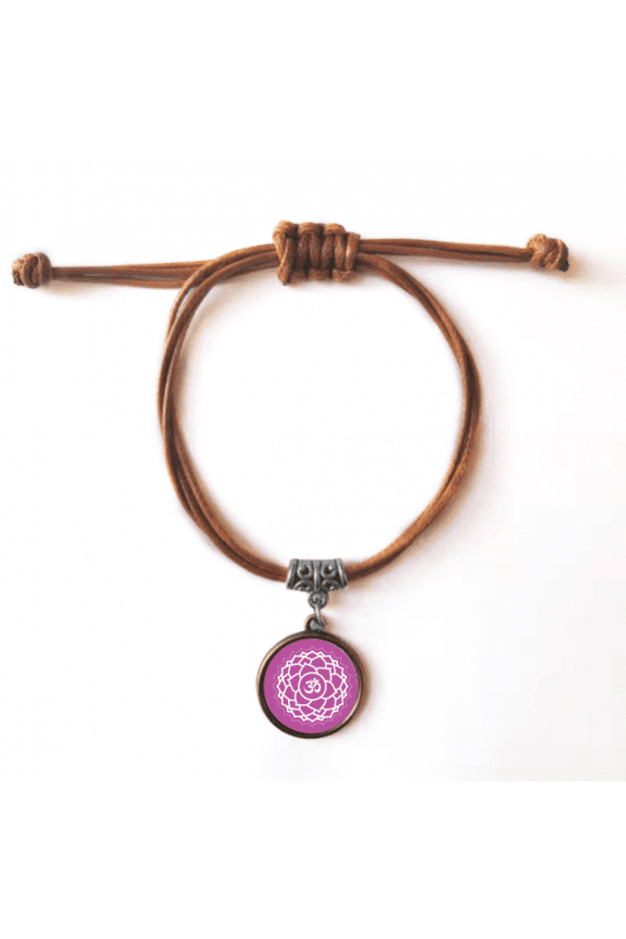 am culture letter pattern bracelet leather hide wristband brown jewelry