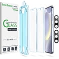 thumbnail image 1 of amFilm 2+2 Pack Auto-Alignment OneTouch for Samsung Galaxy S24 Plus/ S24+ 6.7" Screen Protector Tempered Glass, with Camera Lens Protector, 30 Seconds Installation, 9H Hardness, Case Friendly Bubble F, 1 of 7