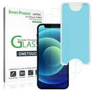 amFilm 2 Pack OneTouch Easy Install Tempered Glass Screen Protector Film for iPhone 12 Mini 5.4