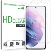 amFilm 2 Pack Screen Protector for Samsung Galaxy S21 Plus 6.7", Case Friendly Easy Install Hybrid Film Compatible with Fingerprint Sensor 2021
