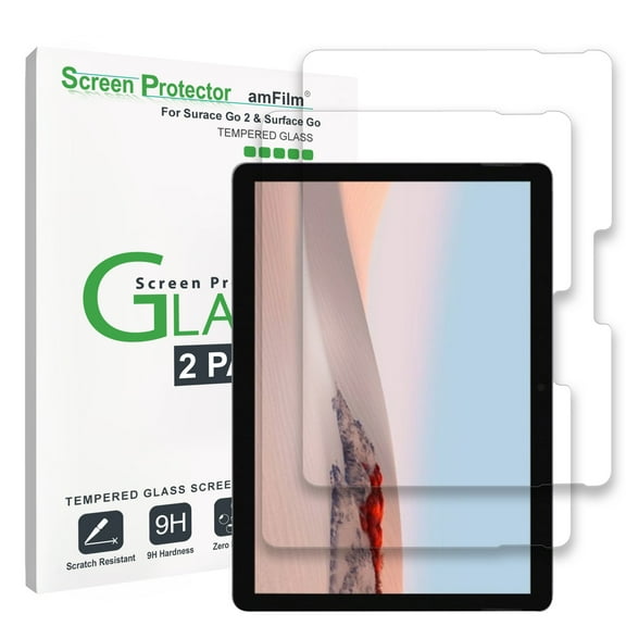 amFilm (2 Pack) Screen Protector for Microsoft Surface Go 2 (2020) and Surface Go (2018) - Case Friendly Tempered Glass Film (10.5")