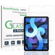 amFilm (2 Pack) Screen Protector for iPad Air 4 (2020) and iPad Pro 11 Inch (2020 / 2018 Models), Case Friendly (Easy Installation) Tempered Glass Screen Protector Film Compatible with Apple Pencil