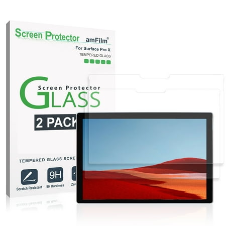 amFilm (2 Pack) Tempered Glass Screen Protector Compatible with Microsoft Surface Pro 11 2024/Surface Pro 10/Surface Pro 9 (2022)/Surface Pro8 (2021) and Surface Pro X[13 inch],Support Surface Pen