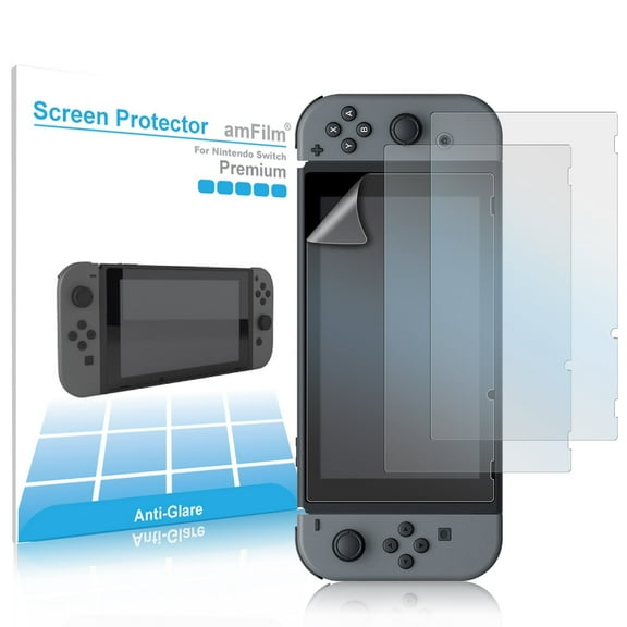 amFilm Anti-Glare / Anti-Fingerprint Screen Protector Film for Nintendo Switch (3 Pack)