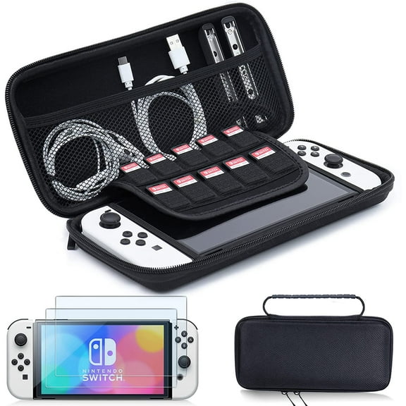 amFilm Nintendo Switch OLED Accessories Bundle TechMatte 3-in-1 Essential Kit