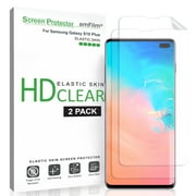 amFilm Screen Protector for Samsung Galaxy S10 Plus 2 Pack, Flexible Case Friendly Elastic TPU Film 2019