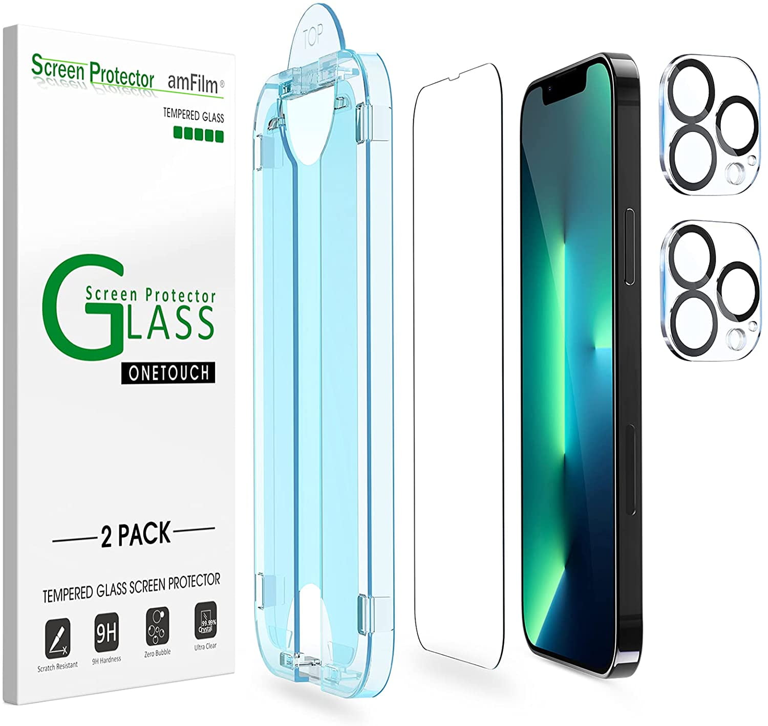 amFilm iPhone 13 Pro Max Screen Protector (6.7", 2021) Free