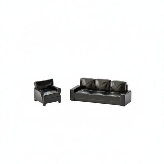 amagogo 2 Pieces Miniature Sofa Diorama Armchair Couch Set Glossy Resin Look for Hobbyists Shop Window Displays