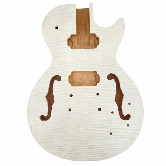 amagogo 2 Units Electric Guitar Body Blank Maple Flamed Veneer Semi-hollow Pre-routed Pickup Cavities Luthier Project