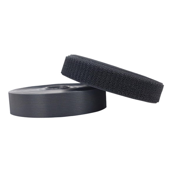 amagogo 25 Meter Sewing Nylon Fabric Fastening Tape with Hook and Loop Strips Non-Sticky Black 16mm