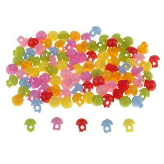amagogo 2x100pcs Colorful Mini Resin Buttons for Sewing Scrapbooking 5-6mm Dome , Multicolor, 2 Pcs