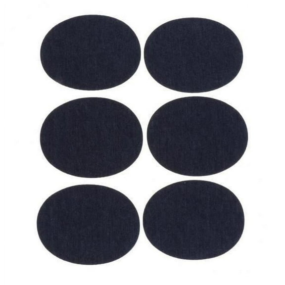 amagogo 2x6 Pieces/Pack Denim Iron on Jean Patches Jeans Repair Oval Navy Blue , Dark Blue, 3 Pcs