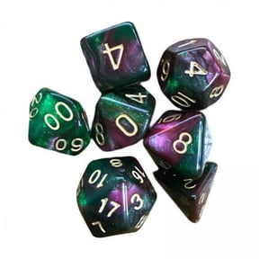 amagogo 2x7x Polyhedral Dice Astrological Divination Dice Party Game Dice Game for Bar red and green 2 Pcs