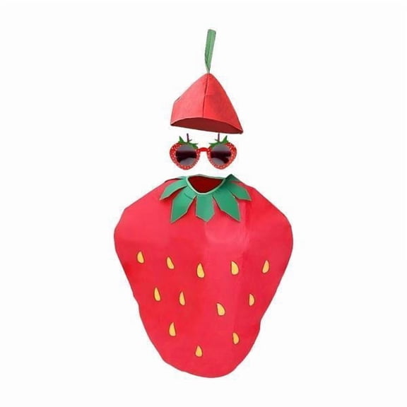 amagogo 2xAdult Strawberry Costume Set Cartoon Lightweight Nonwoven Fabric Fancy Dress 2 Pcs