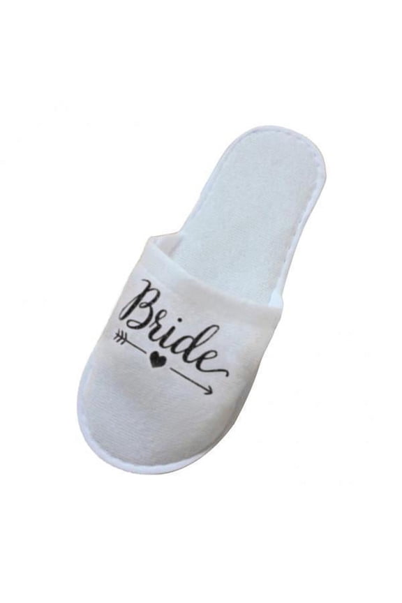 2xDisposable Wedding Bride Slippers Hotel Guest Supplies Black 2 Pcs