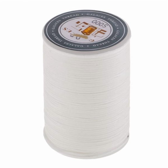 amagogo 3x0.8mm Flat Waxed Polyester Thread For Sewing DIY Jewelry Making White 3 Pcs