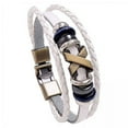 thumbnail image 1 of amagogo 3xFashion Braided Leather Bracelet Bangles Rope Multilayered Men Women White 3 Pcs, 1 of 9