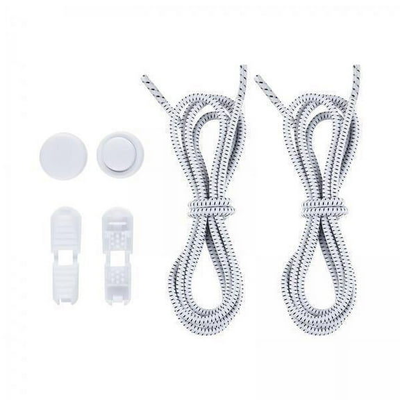 amagogo 4xNo Tie Elastic Shoelaces Fastening Shoe Strings White 4 Pcs
