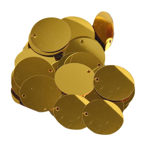 amagogo 85 Pieces 20mm Flat Round Loose Sequins DIY for Applique Embroidery Crafting Gold
