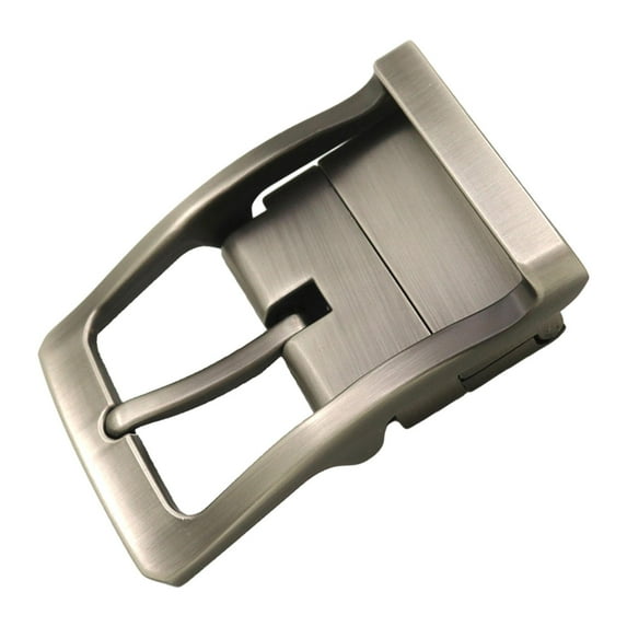 amagogo Alloy Belt Buckle Classic Belt Accessories for Leather Strap Reversible Business Grey