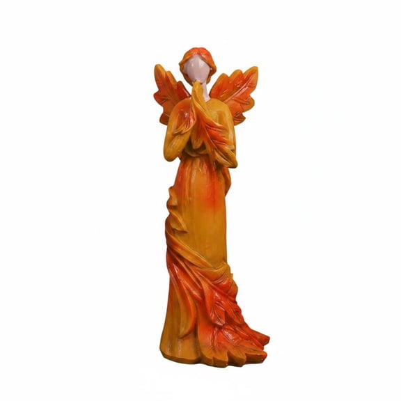 amagogo Angel Collectible Figurine Ornament Resin Retro Style Maple Leaf Wing Motif for Table Office Fall