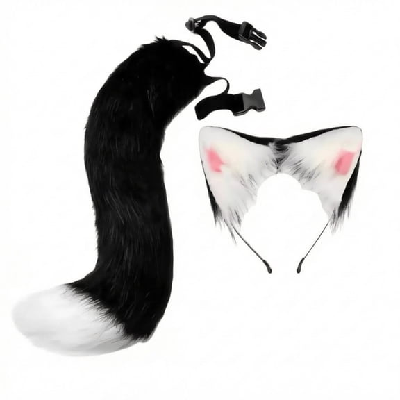 amagogo Animal Tail Cosplay Accessory Furry Tail Costume Tail Adjustable Strap Comfortable Lightweight Fit for Adult Party Use
