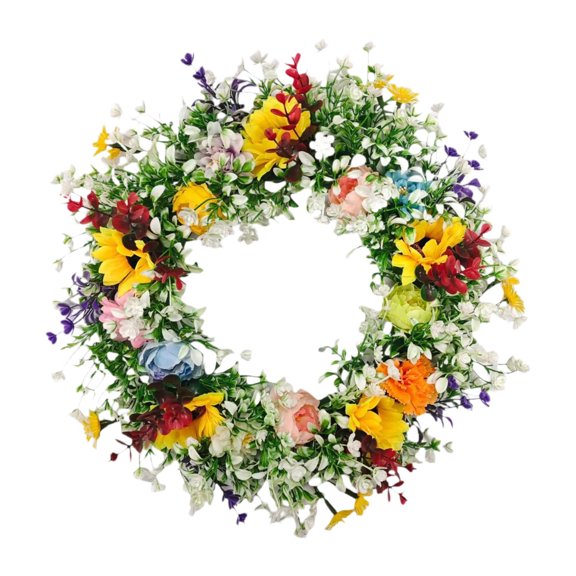 amagogo Artificial Wreath Flower Wreath Simple Fashion Spring Summer Wreath for Festival