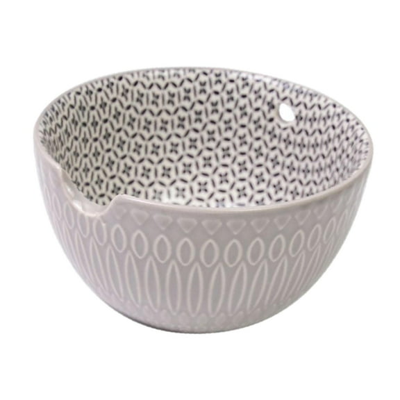 amagogo Ceramics Yarn Bowl Yarn Holder Knitting Bowl for Grandmother Girlfriend Wife Light Gray