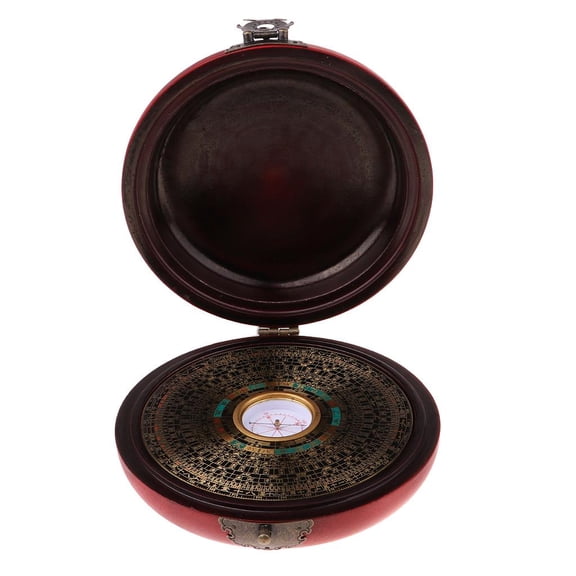 amagogo Chinese Fengshui Compass Luo Pan Exorcism Fengshui Tool Round with Wooden Box