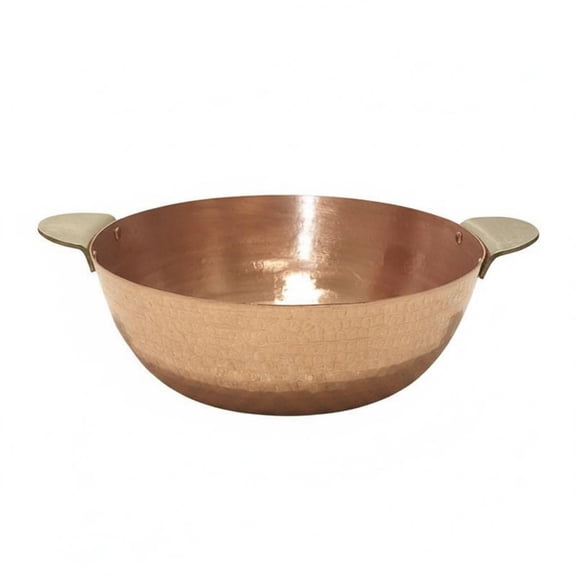 amagogo Copper Saucepan Induction Hot Pot Hammered Reinforced Riveted Handles Steady Control Even Heat Spread for Chefs and Home Cooks