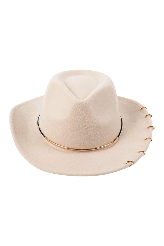 Cowboy Hat Cap Summer Big Brim Sunhat Women Men Props Versatile Cowgirl Hat Jazz Hat for Outdoor Carnival Party Winter Autumn Beige