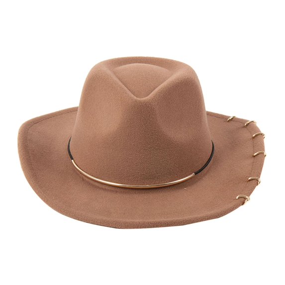 amagogo Cowboy Hat Cap Summer Big Brim Sunhat Women Men Props Versatile Cowgirl Hat Jazz Hat for Outdoor Carnival Party Winter Autumn Camel Color