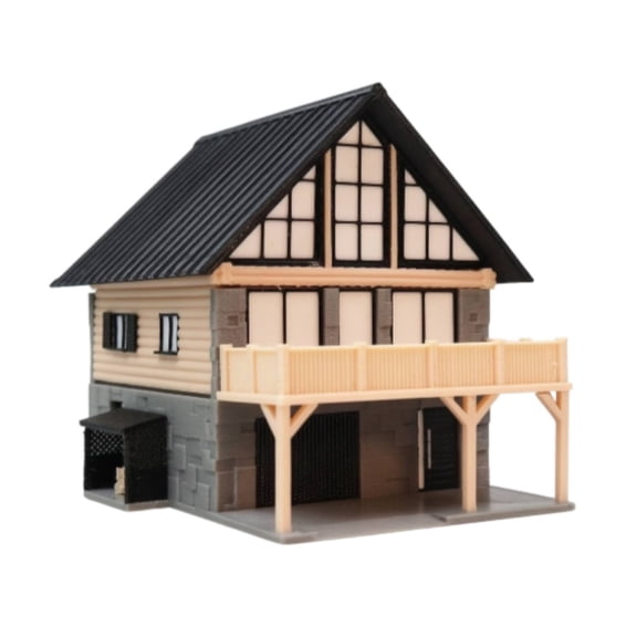 amagogo Dollhouse Model House Architectural Scale House Durable Plastic Frame with Balcony and Lighting System for Adult Collectors and Shelves
