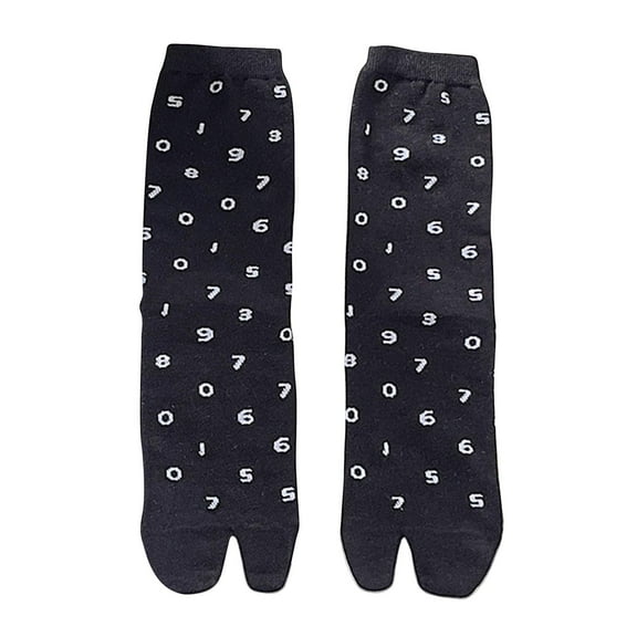 amagogo Flip Flop Socks for Women Breathable Cotton Socks Crew Socks Socks Black