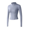 thumbnail image 1 of amagogo Gym Tops Women with Windproof Stand up Collar Casual Full Zip Running Jacket S Gray Blue, 1 of 9