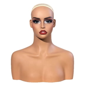 amagogo Mannequin Head Display Bust Realistic PVC Material with Mesh Cap Smooth Finish for Accessories Salons Storefronts Events