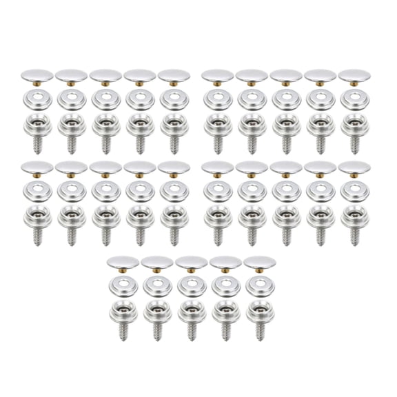 amagogo Metal Snaps Buttons Jeans Jackets Sturdy Leather Snap Fasteners Press Button 25 set