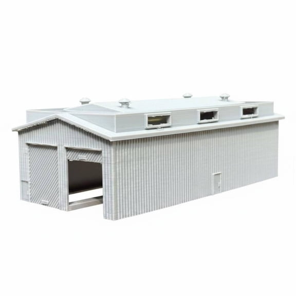 amagogo Model Train Depot Railway Building Station Plastic Gray Pitched Roof N Scale for Modelers and Train Enthusiasts