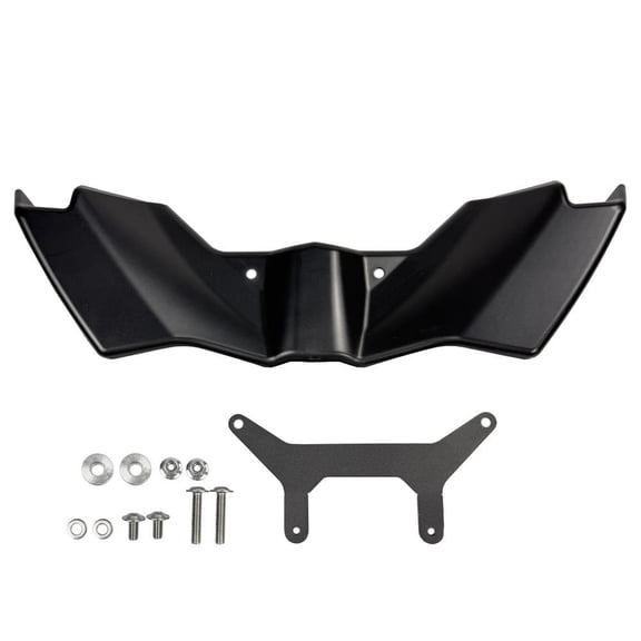 amagogo Motorcycle Windshield Windscreen Flyscreen Spare Part Easy to Install Protection Black